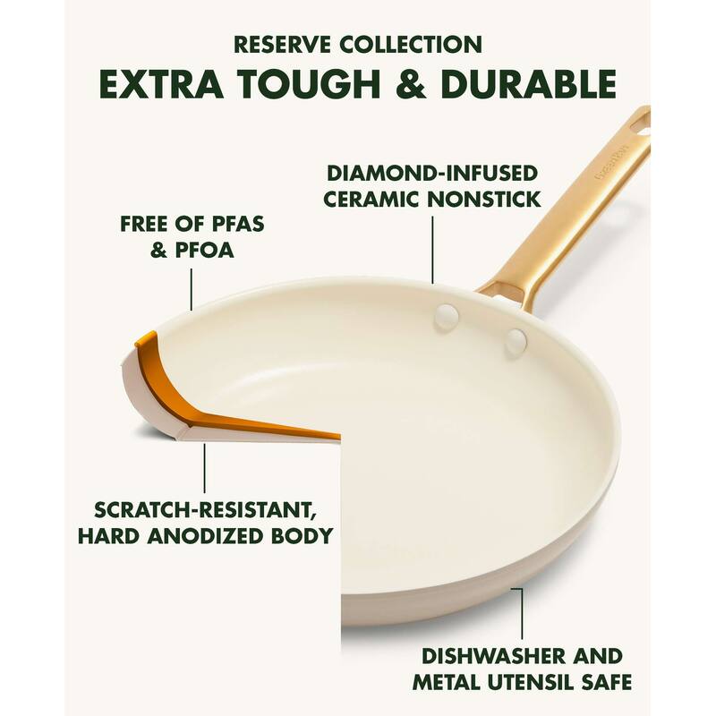 GreenPan Reserve Healthy Ceramic Nonstick 3pc Fry Pan Set, 8", 10" & 12